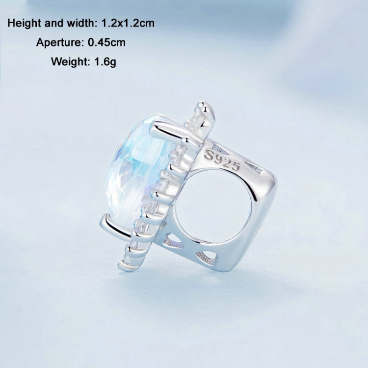 BSC737 S925 Sterling Silver Illusion Heart Charm Beads Glass Bracelet Beads