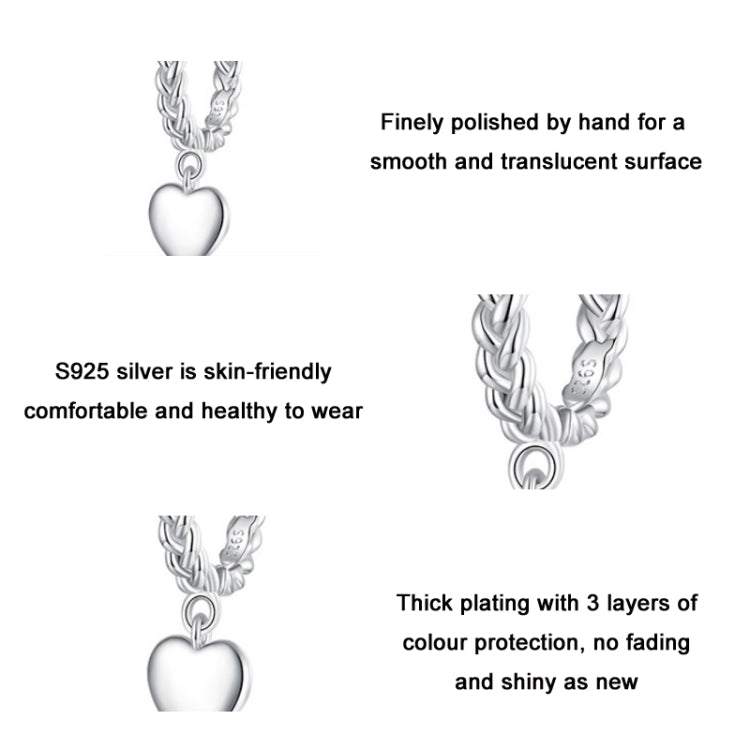 BSE715 Sterling Silver S925 Twist Heart White Gold Plated Earrings