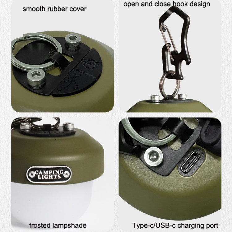USB Outdoor Camp Lamp Multifunctional Atmosphere Emergency Night Light, Style: Strawberry (Army Green)