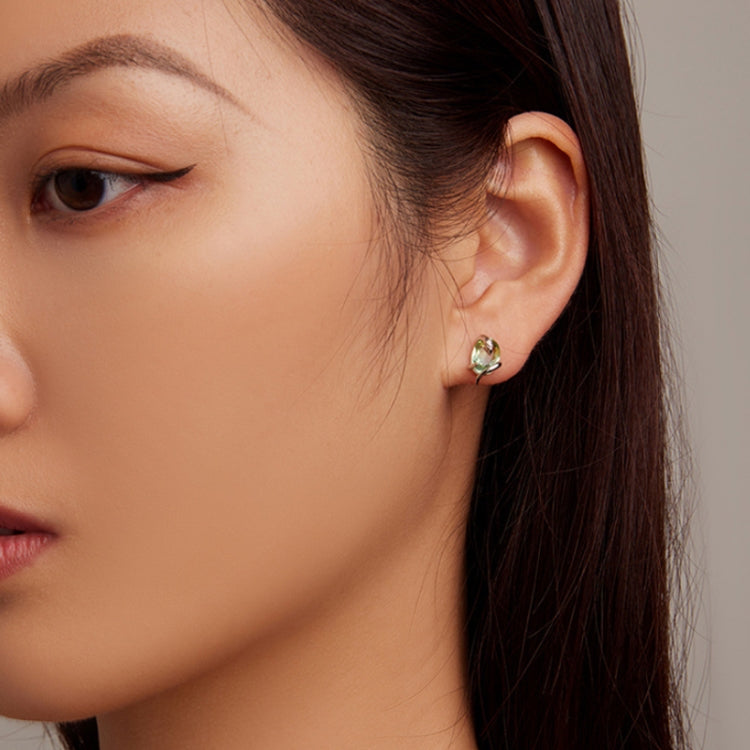 BSE731 Sterling Silver S925 Gradient Glass Winding Snake Earrings