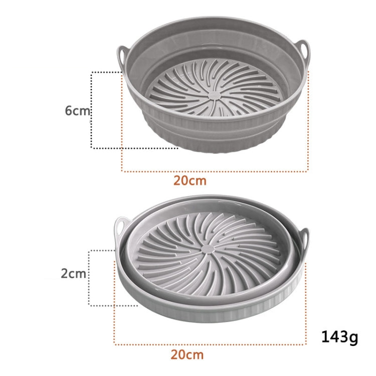 2pcs Air Fryer Grill Mat High Temperature Resistant Silicone Baking Tray, Specification: Round Gray