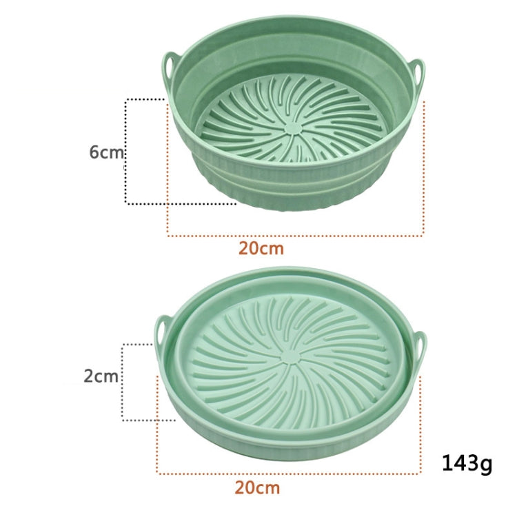 2pcs Air Fryer Grill Mat High Temperature Resistant Silicone Baking Tray, Specification: Round Green
