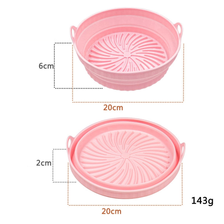 2pcs Air Fryer Grill Mat High Temperature Resistant Silicone Baking Tray, Specification: Round Pink