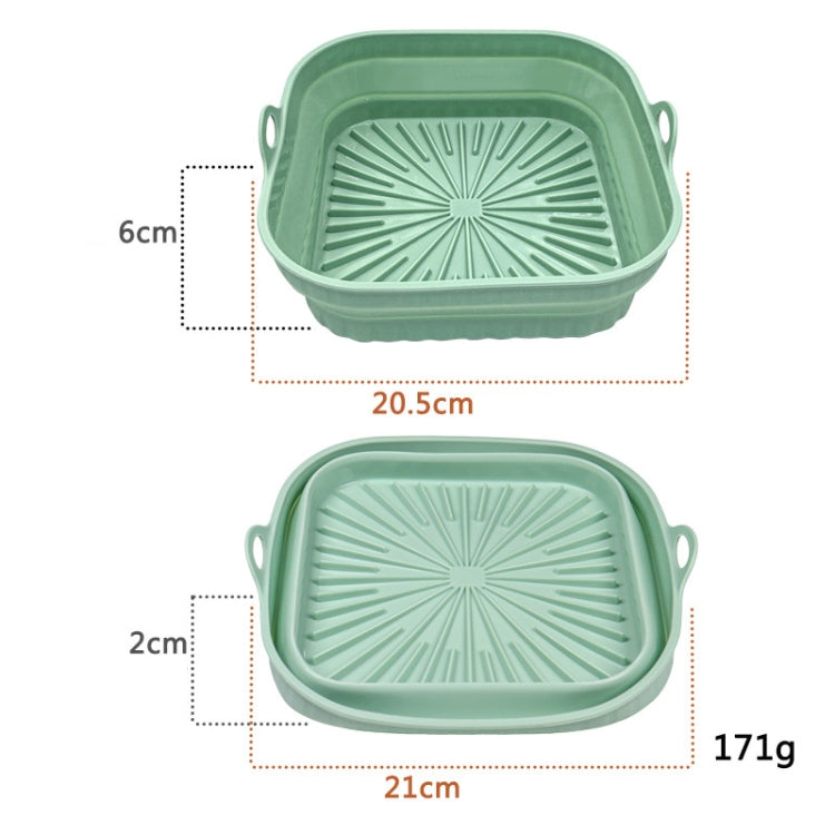 2pcs Air Fryer Grill Mat High Temperature Resistant Silicone Baking Tray, Specification: Square Green