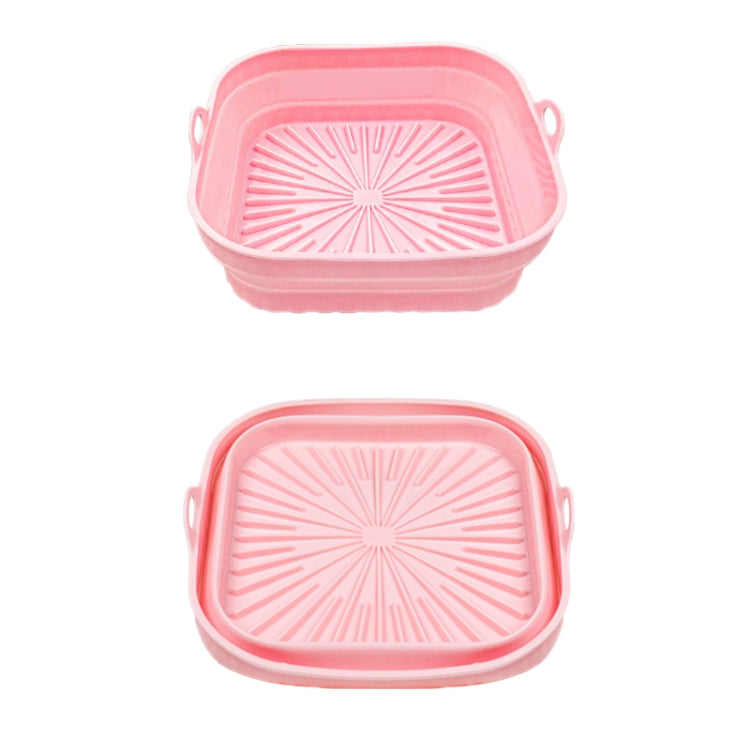 2pcs Air Fryer Grill Mat High Temperature Resistant Silicone Baking Tray, Specification: Square Pink