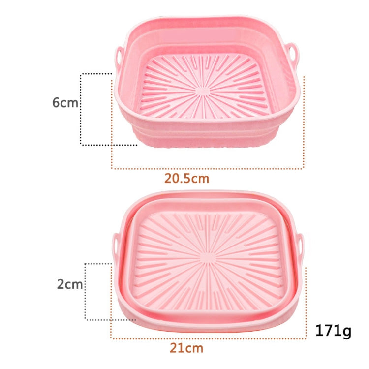 2pcs Air Fryer Grill Mat High Temperature Resistant Silicone Baking Tray, Specification: Square Pink