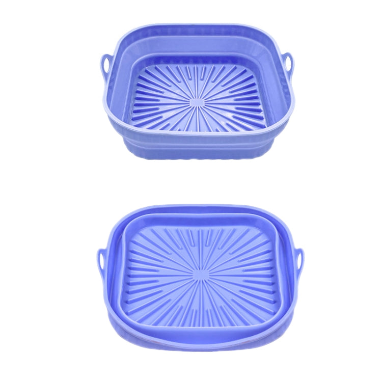 2pcs Air Fryer Grill Mat High Temperature Resistant Silicone Baking Tray, Specification: Square Blue