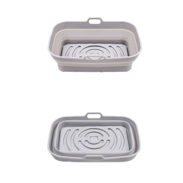 2pcs Air Fryer Grill Mat High Temperature Resistant Silicone Baking Tray, Specification: Rectangular Gray