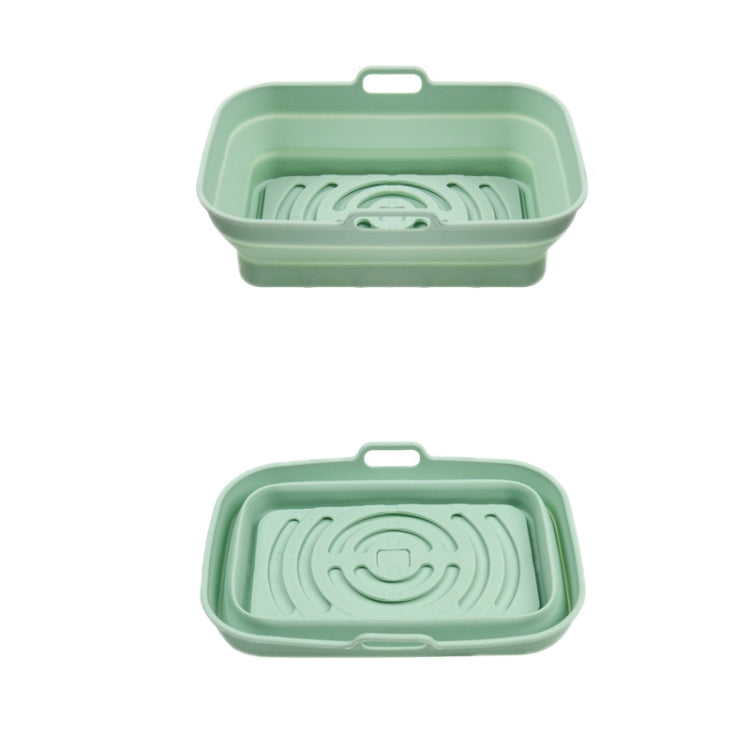 2pcs Air Fryer Grill Mat High Temperature Resistant Silicone Baking Tray, Specification: Rectangular Green