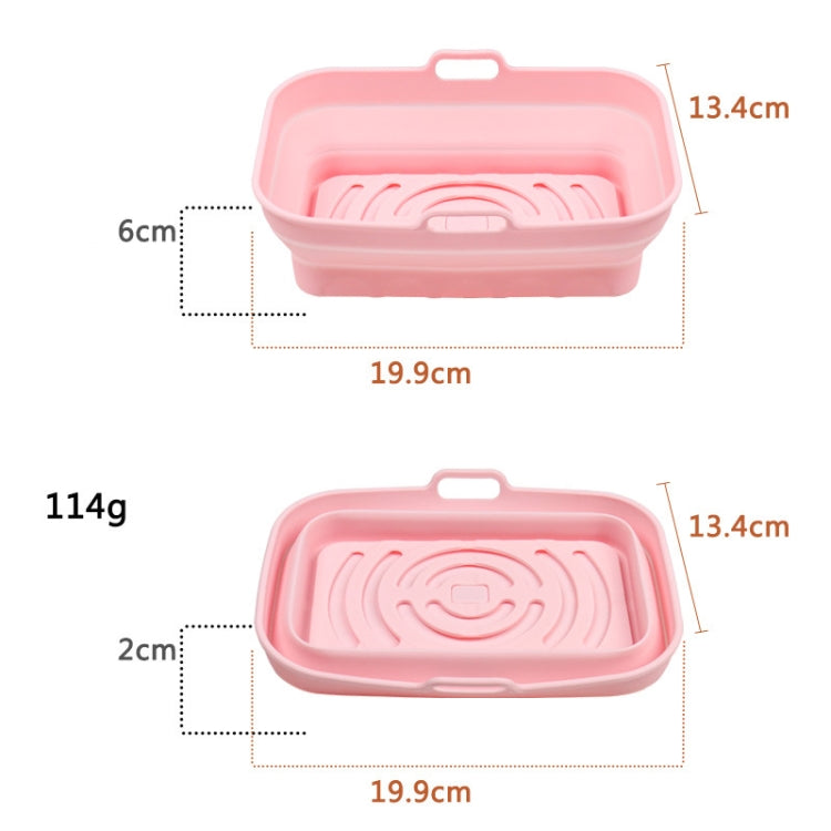 2pcs Air Fryer Grill Mat High Temperature Resistant Silicone Baking Tray, Specification: Rectangular Pink