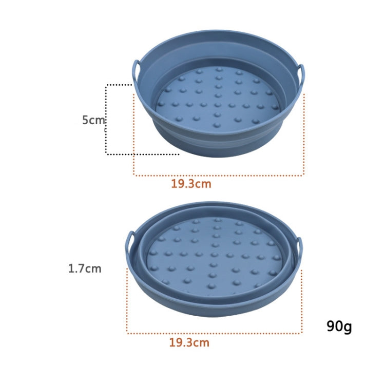 2pcs Air Fryer Grill Mat High Temperature Resistant Silicone Baking Tray, Specification: Small Round Dark Blue