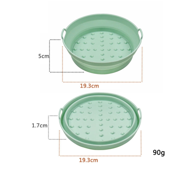 2pcs Air Fryer Grill Mat High Temperature Resistant Silicone Baking Tray, Specification: Small Round Green
