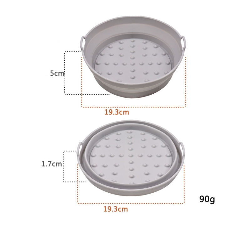 2pcs Air Fryer Grill Mat High Temperature Resistant Silicone Baking Tray, Specification: Small Round Gray