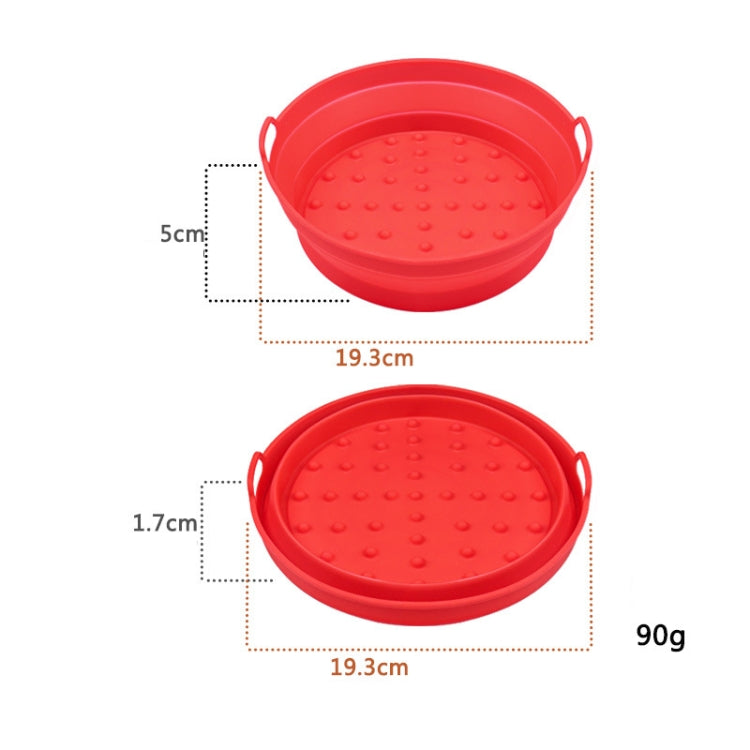 2pcs Air Fryer Grill Mat High Temperature Resistant Silicone Baking Tray, Specification: Small Round Red