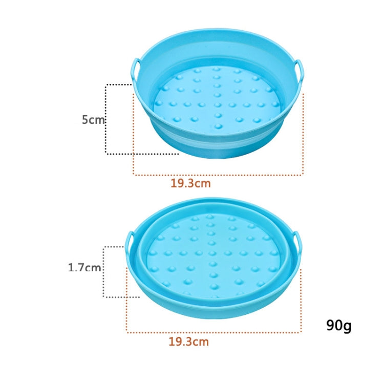 2pcs Air Fryer Grill Mat High Temperature Resistant Silicone Baking Tray, Specification: Small Round Blue