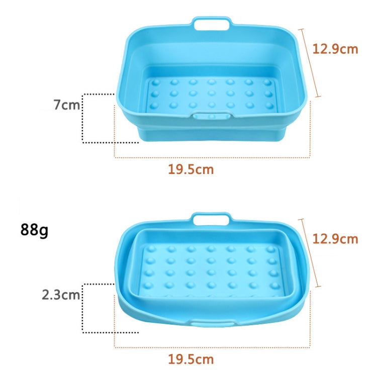 2pcs Air Fryer Grill Mat High Temperature Resistant Silicone Baking Tray, Specification: Rectangular Dot Blue