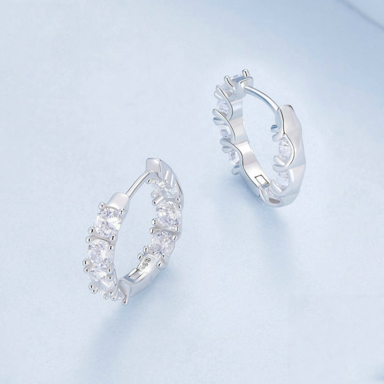 BSE734 Sterling Silver S925 Zirconia Budding Flower Earrings