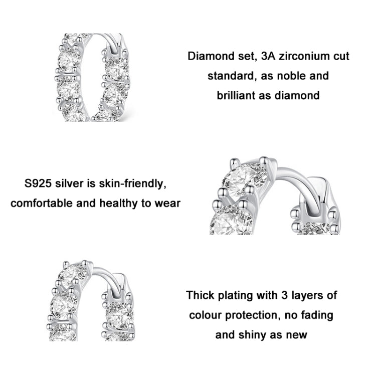 BSE734 Sterling Silver S925 Zirconia Budding Flower Earrings