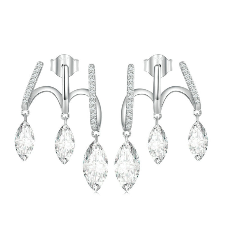 BSE738 Sterling Silver S925 Multi-layered Tasseled Spirit Branch Earrings