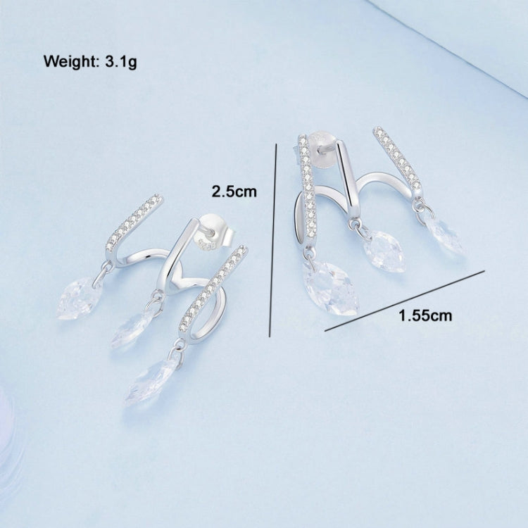 BSE738 Sterling Silver S925 Multi-layered Tasseled Spirit Branch Earrings