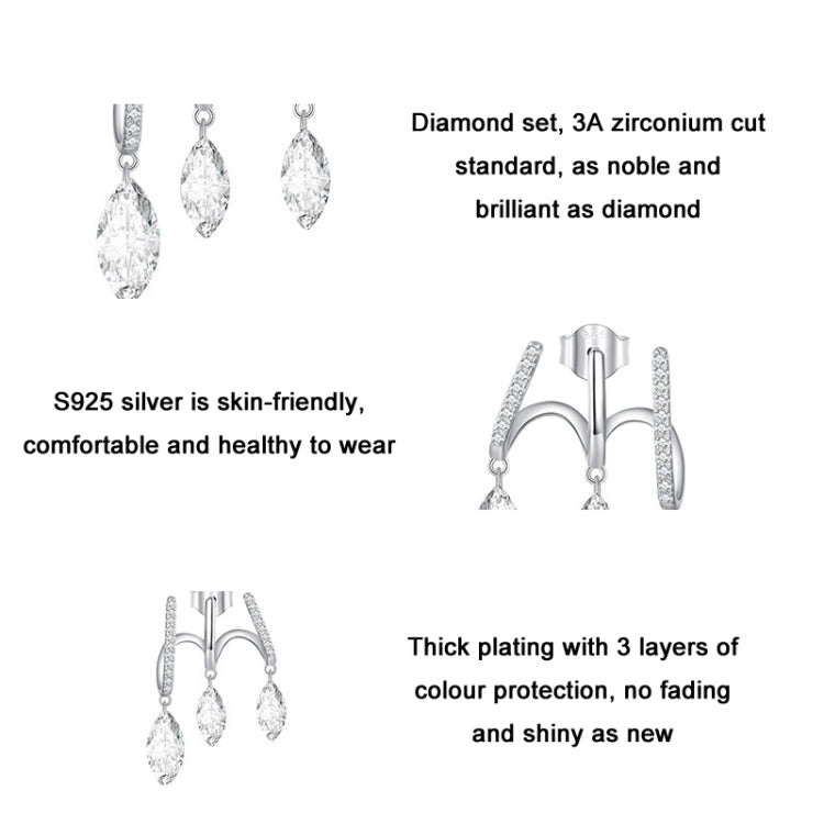 BSE738 Sterling Silver S925 Multi-layered Tasseled Spirit Branch Earrings
