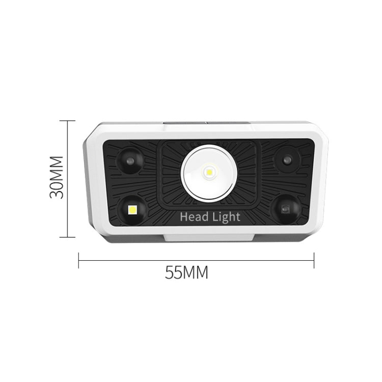 LH-G18 XPG+COB Red And White Bald Headlight Charging Induction Strong Bald Headlights