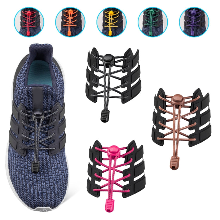 5pairs Spring Buckle Lazy Elastic Shoelaces For Adults And Children 110cm