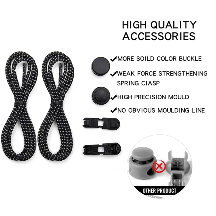 5pairs Spring Buckle Lazy Elastic Shoelaces For Adults And Children 110cm