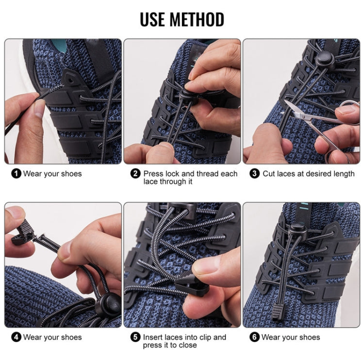 5pairs Spring Buckle Lazy Elastic Shoelaces For Adults And Children 110cm