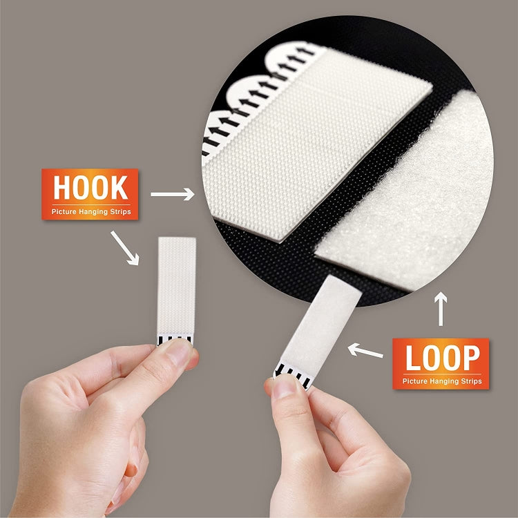 10pcs Picture Hanging Strips Hook and Loop Tape Picture Hanger 9.5x2cm