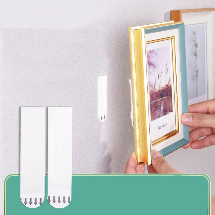 10pcs Picture Hanging Strips Hook and Loop Tape Picture Hanger 9.5x2cm