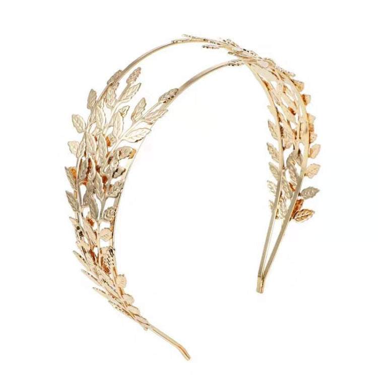 2pcs Metallic Leaves Branch Crown Hair Band Wedding Tiara Hair Accessories