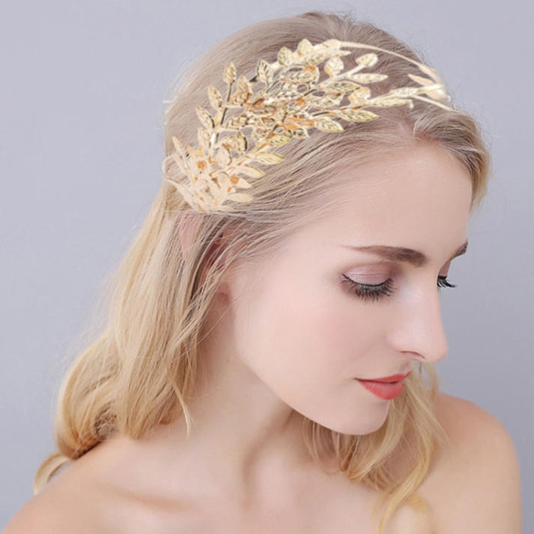 2pcs Metallic Leaves Branch Crown Hair Band Wedding Tiara Hair Accessories