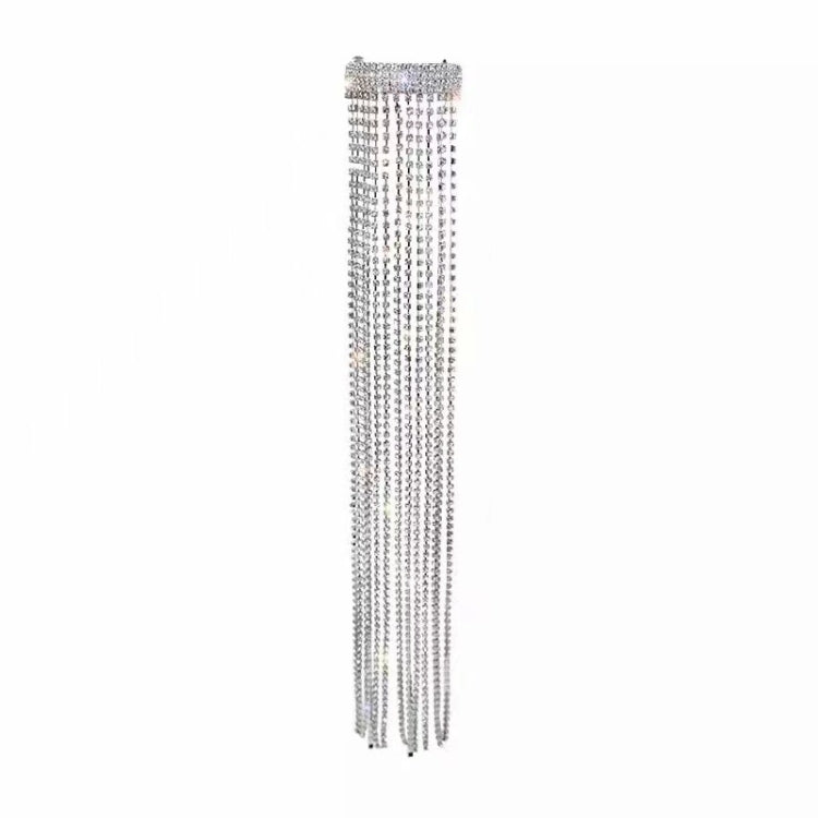 Fringe Flash Diamond Chain Hair Accessories Female Braided Hair Band(Silver)