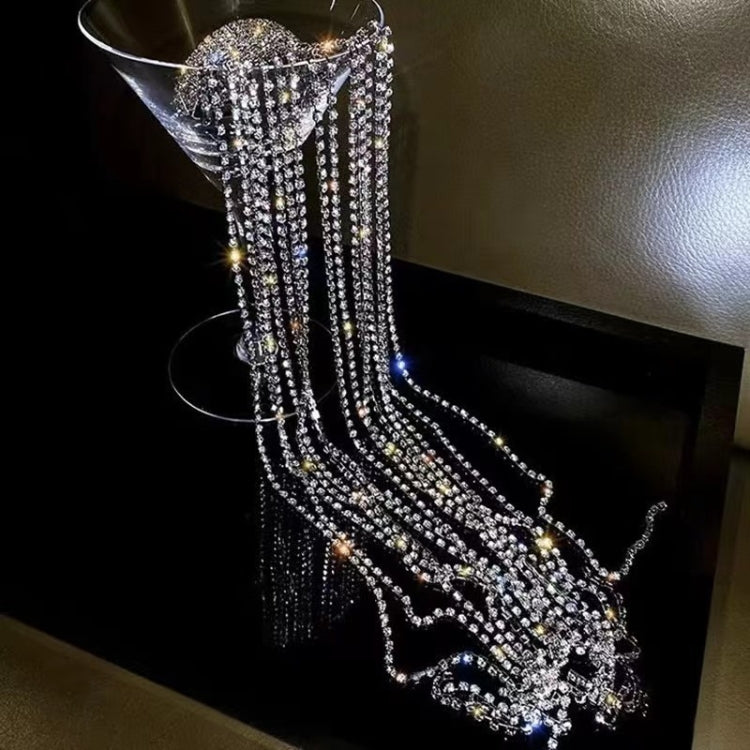 Fringe Flash Diamond Chain Hair Accessories Female Braided Hair Band(Silver)