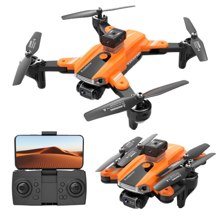 1080P HD Dual-Camera Intelligent Obstacle Avoidance Aerial Quadcopter, Spec: S8 (Orange)