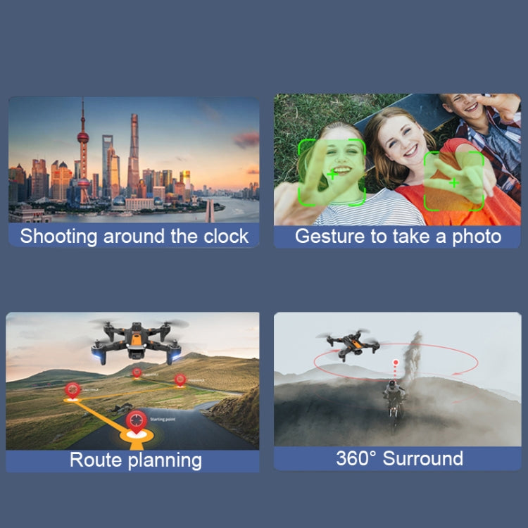 1080P HD Dual-Camera Intelligent Obstacle Avoidance Aerial Quadcopter, Spec: S8 (Black)