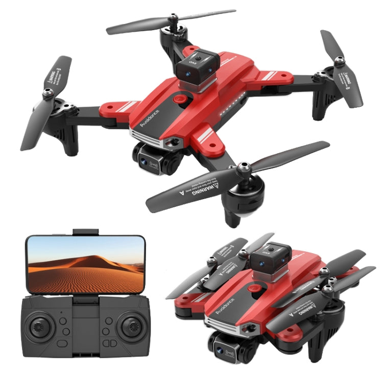 1080P HD Dual-Camera Intelligent Obstacle Avoidance Aerial Quadcopter, Spec: S8 (Red)