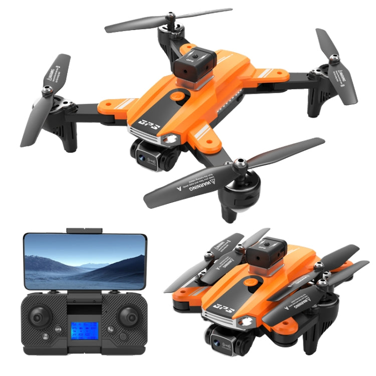 1080P HD Dual-Camera Intelligent Obstacle Avoidance GPS Positioning Aerial Quadcopter, Spec: S9 (Orange)