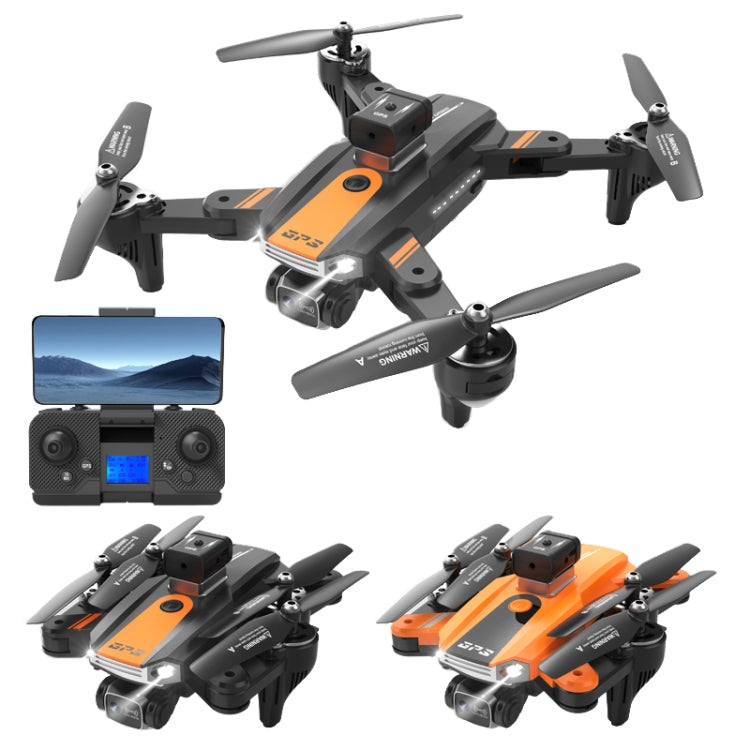 1080P HD Dual-Camera Intelligent Obstacle Avoidance GPS Positioning Aerial Quadcopter, Spec: S9 (Orange)