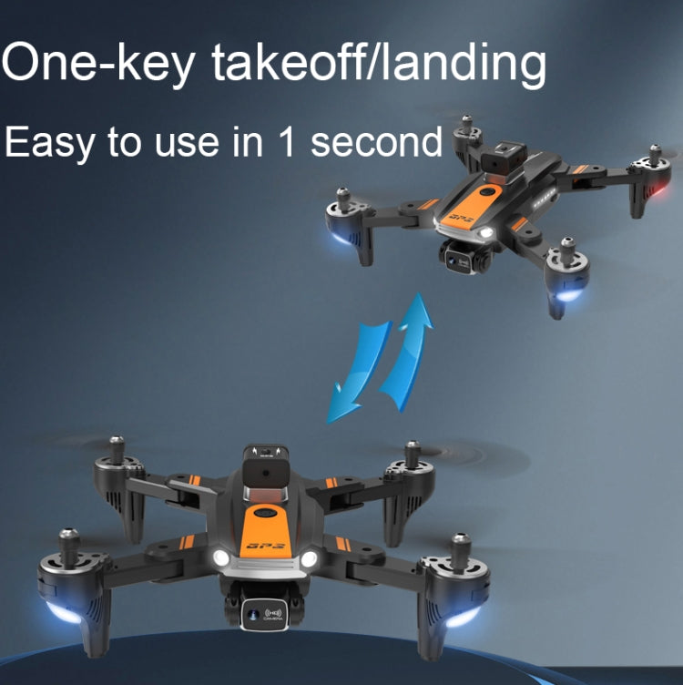 1080P HD Dual-Camera Intelligent Obstacle Avoidance GPS Positioning Aerial Quadcopter, Spec: S9 (Orange)
