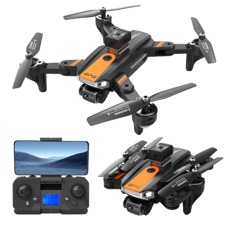 1080P HD Dual-Camera Intelligent Obstacle Avoidance GPS Positioning Aerial Quadcopter, Spec: S9 (Black)