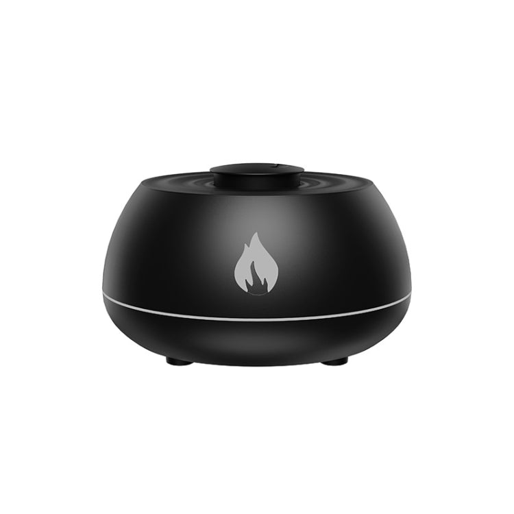 DQ707 130ml Simulation Flame Aromatherapy Machine Seven-color Ambient Light Humidifier  Black