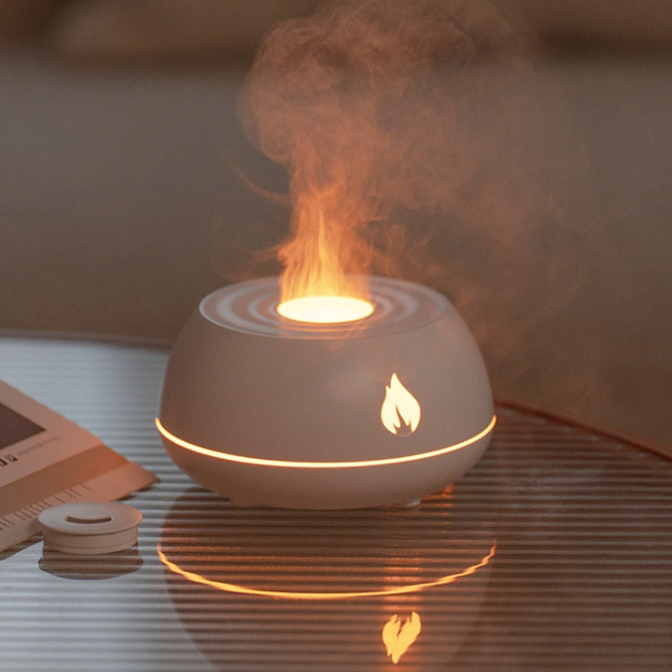 DQ707 130ml Simulation Flame Aromatherapy Machine Seven-color Ambient Light Humidifier  Black
