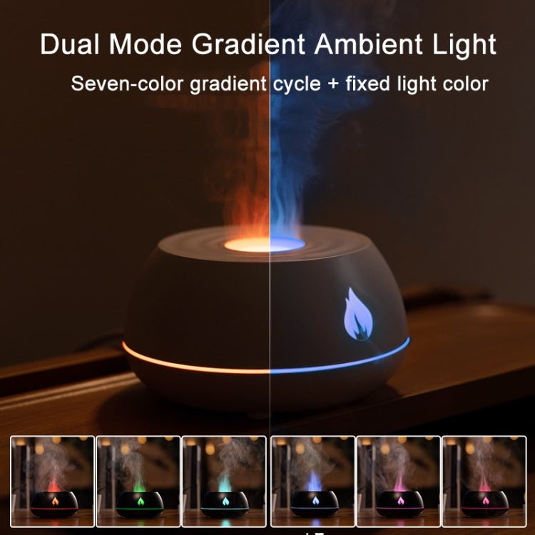 DQ707 130ml Simulation Flame Aromatherapy Machine Seven-color Ambient Light Humidifier  White
