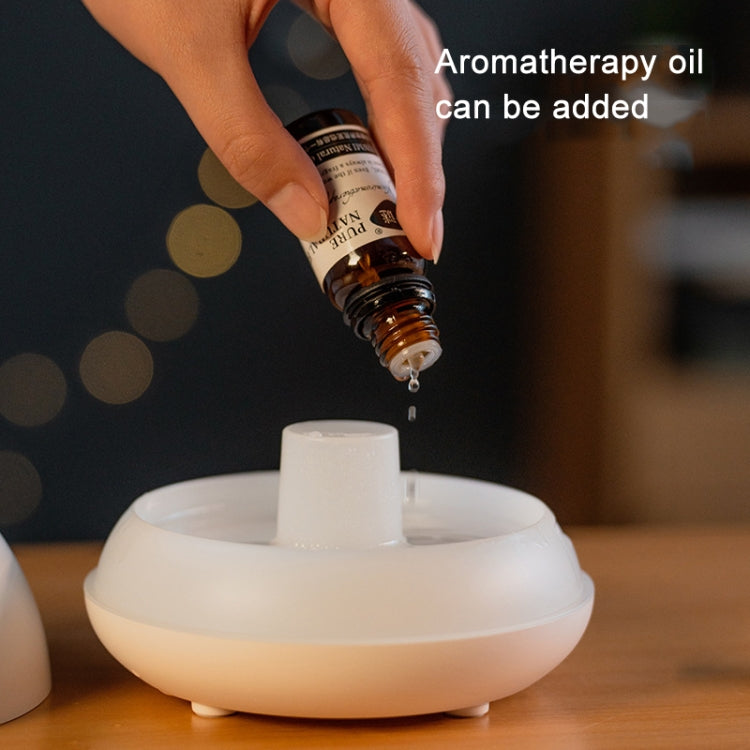 DQ707 130ml Simulation Flame Aromatherapy Machine Seven-color Ambient Light Humidifier  White