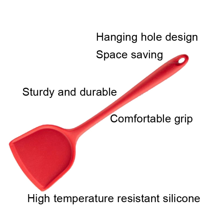 2pcs Non-stick High Temperature Resistant Silicone Cookware, Style: Leak Shovel(Red)