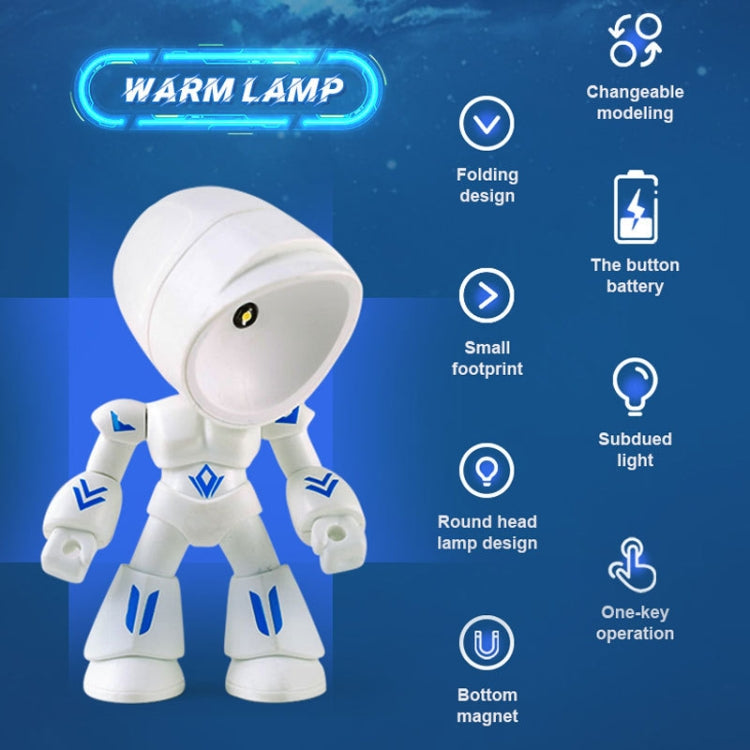 9622 LED Mini Foldable Cartoon Policeman Night Light Desktop Magnetic Desk Lamp