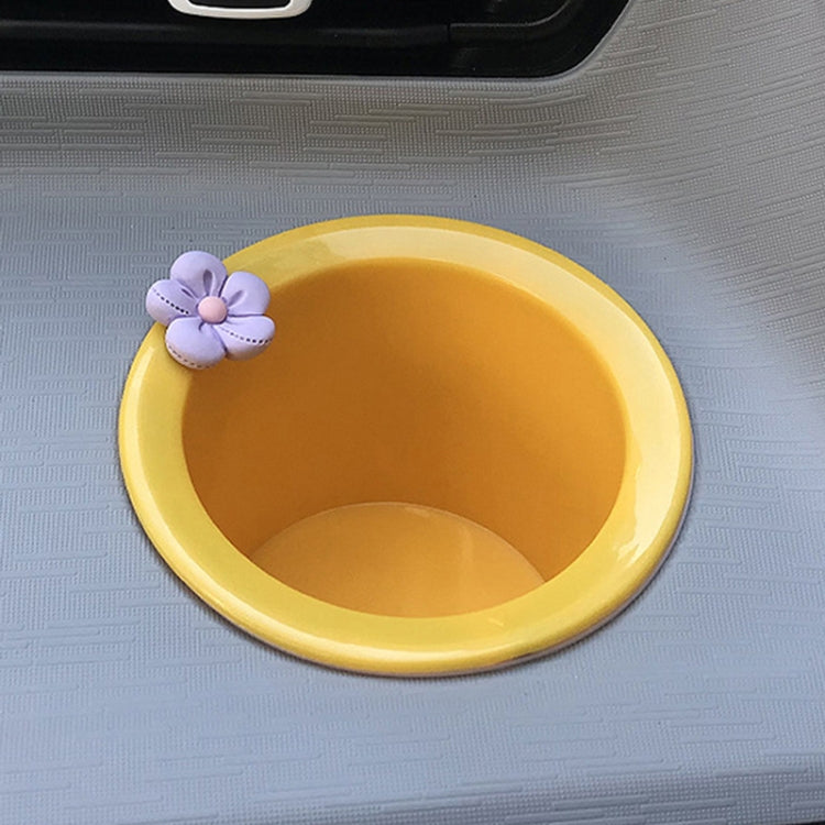 For WULING Hongguang MINIEV Interior Control Water Cup Slot, Size: Yellow Purple Flower