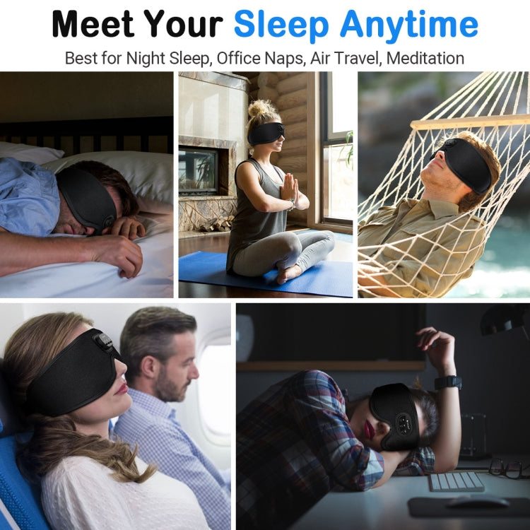 White Noise Bluetooth5.2 3D Eye Mask Wireless Music Sleep Headphones With Timing Function(Black)
